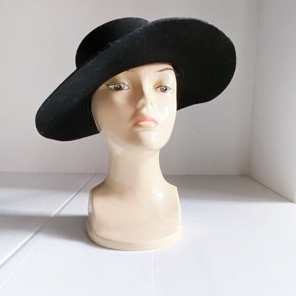 Bigalli Black Wool  Hat MAde in Ecuador Low Crown M - Picture 2 of 8